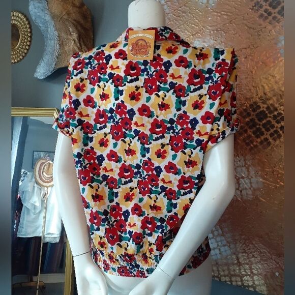 Vintage Abstract Floral Blouse - Picture 12 of 13